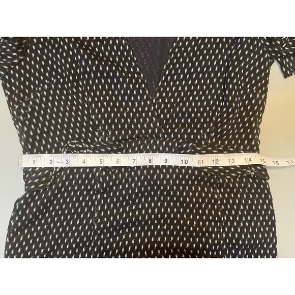 Avec Les Filles‎ Black And White Polka Dot Ruffle Maxi Dress Slit Size 6 - Picture 7 of 8